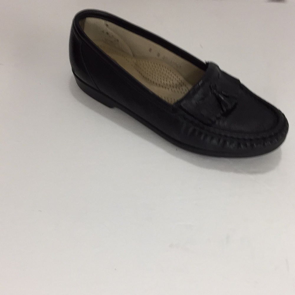 SAS Black Leather Loafers